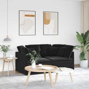 Modulaire bank fluweel zwart 200x100x64 cm