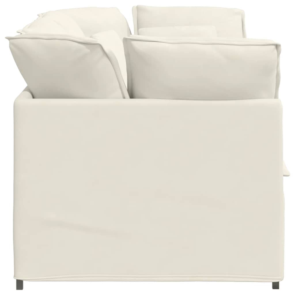 Modulaire Bank Met Kussens Fluweel Kleurig Crème