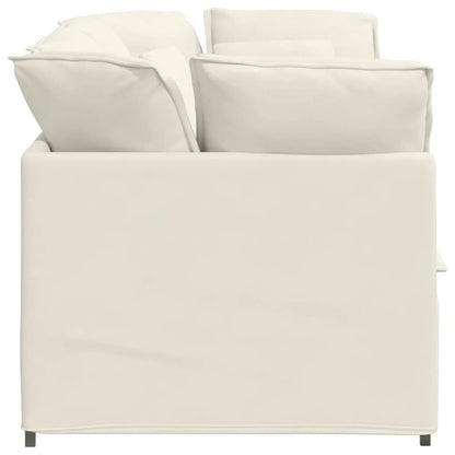Modulaire Bank Met Kussens Fluweel Kleurig Crème