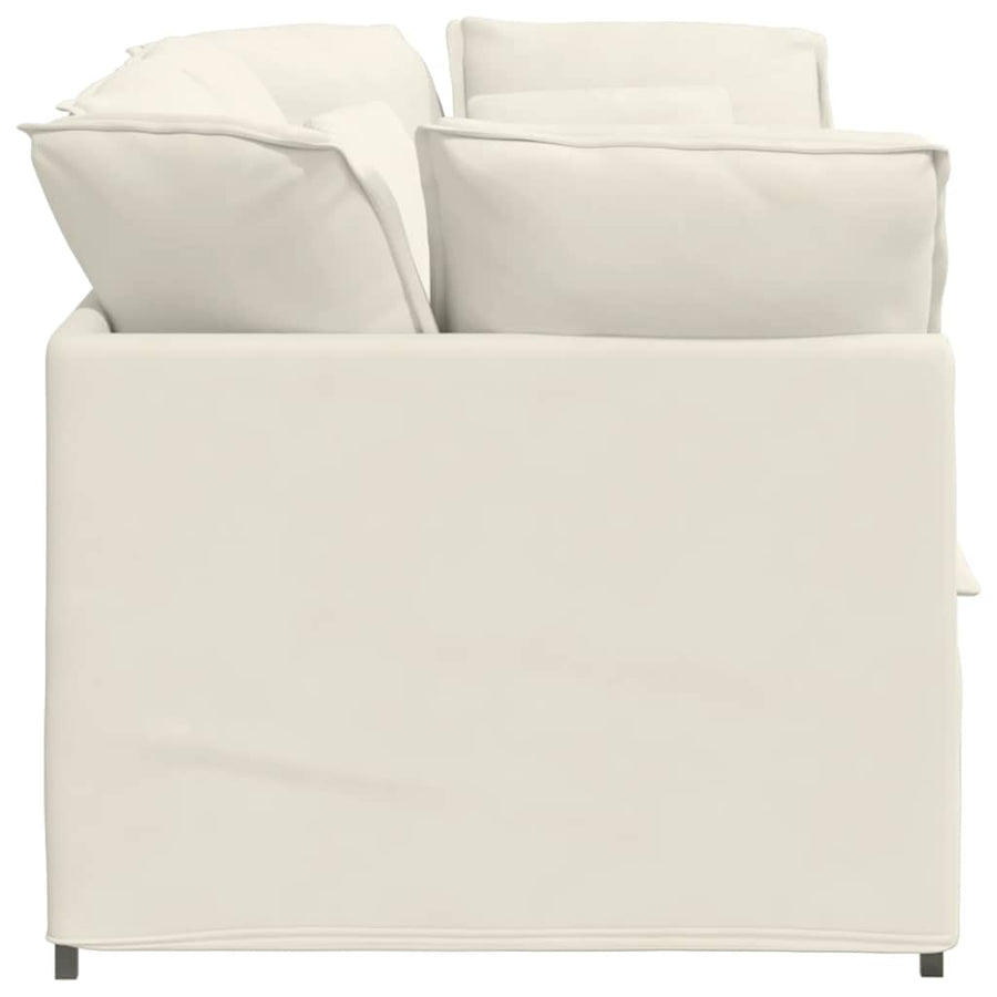 Modulaire Bank Met Kussens Fluweel Kleurig Crème