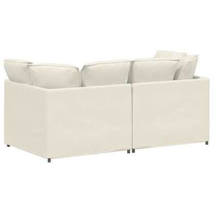 Modulaire Bank Met Kussens Fluweel Kleurig Crème