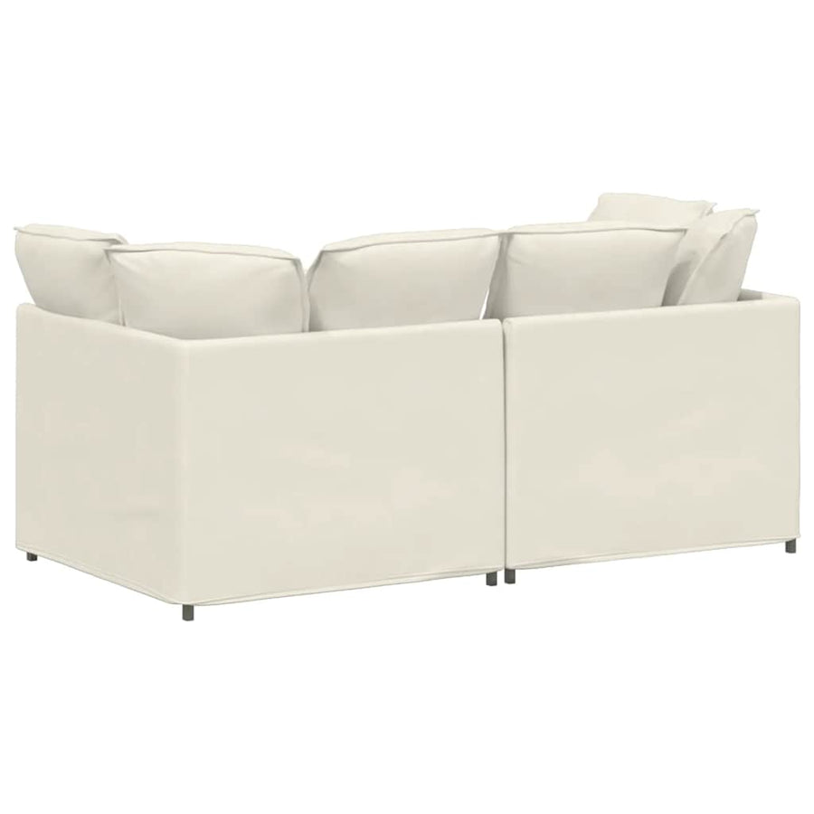 Modulaire Bank Met Kussens Fluweel Kleurig Crème