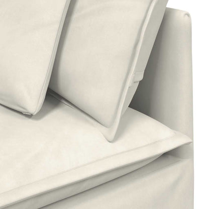Modulaire Bank Met Kussens Fluweel Kleurig Crème