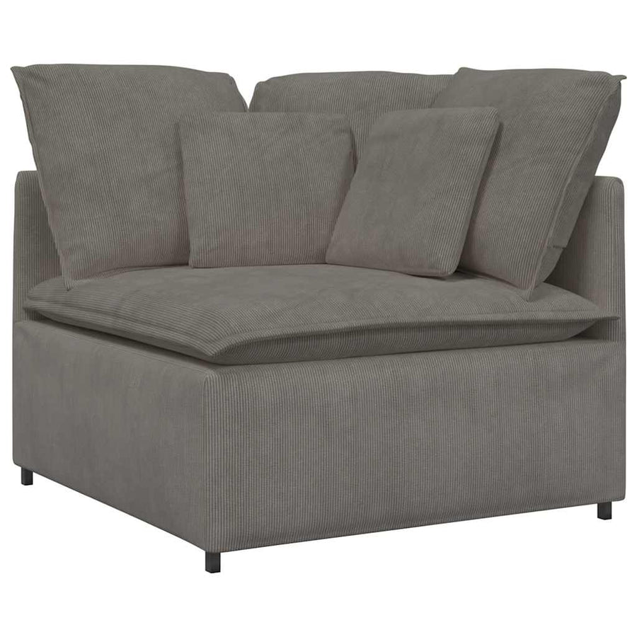 Modulaire Bank Met Kussens Corduroy Stof Lichtgrijs