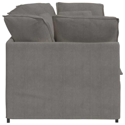 Modulaire Bank Met Kussens Corduroy Stof Lichtgrijs