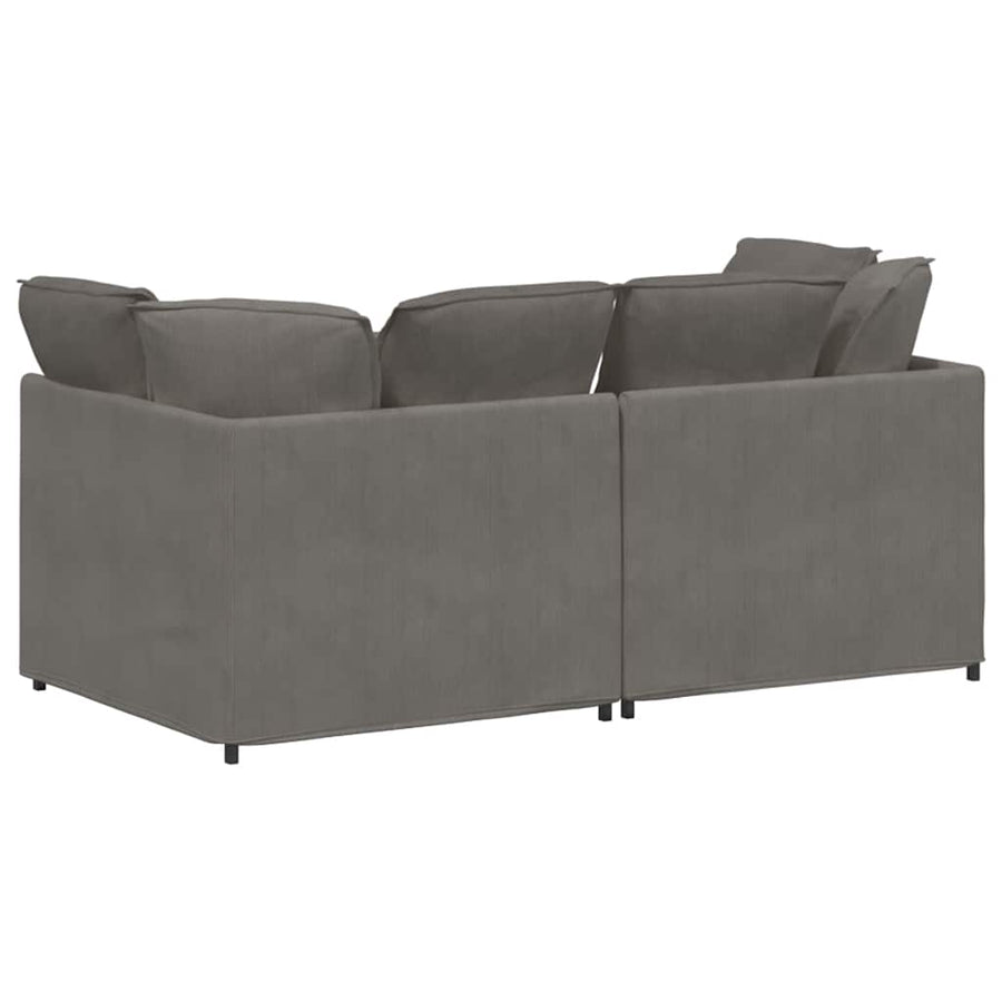 Modulaire Bank Met Kussens Corduroy Stof Lichtgrijs