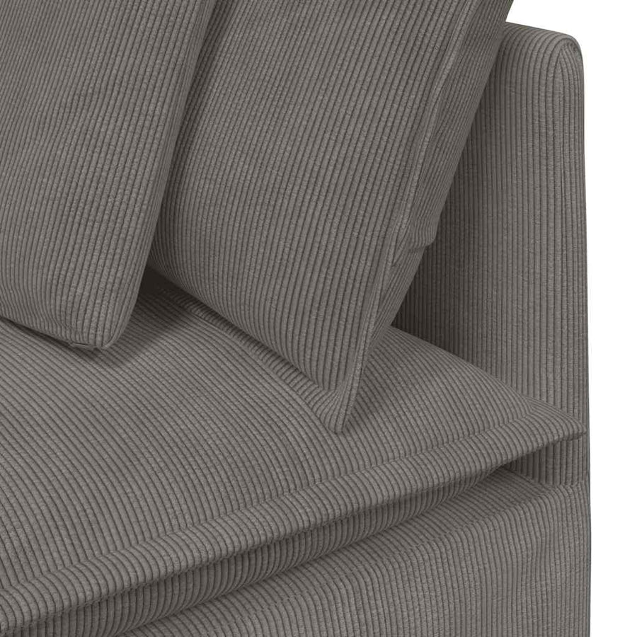 Modulaire Bank Met Kussens Corduroy Stof Lichtgrijs