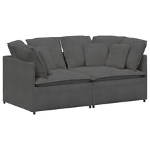 Modulaire Bank Met Kussens Corduroy Stof Donkergrijs