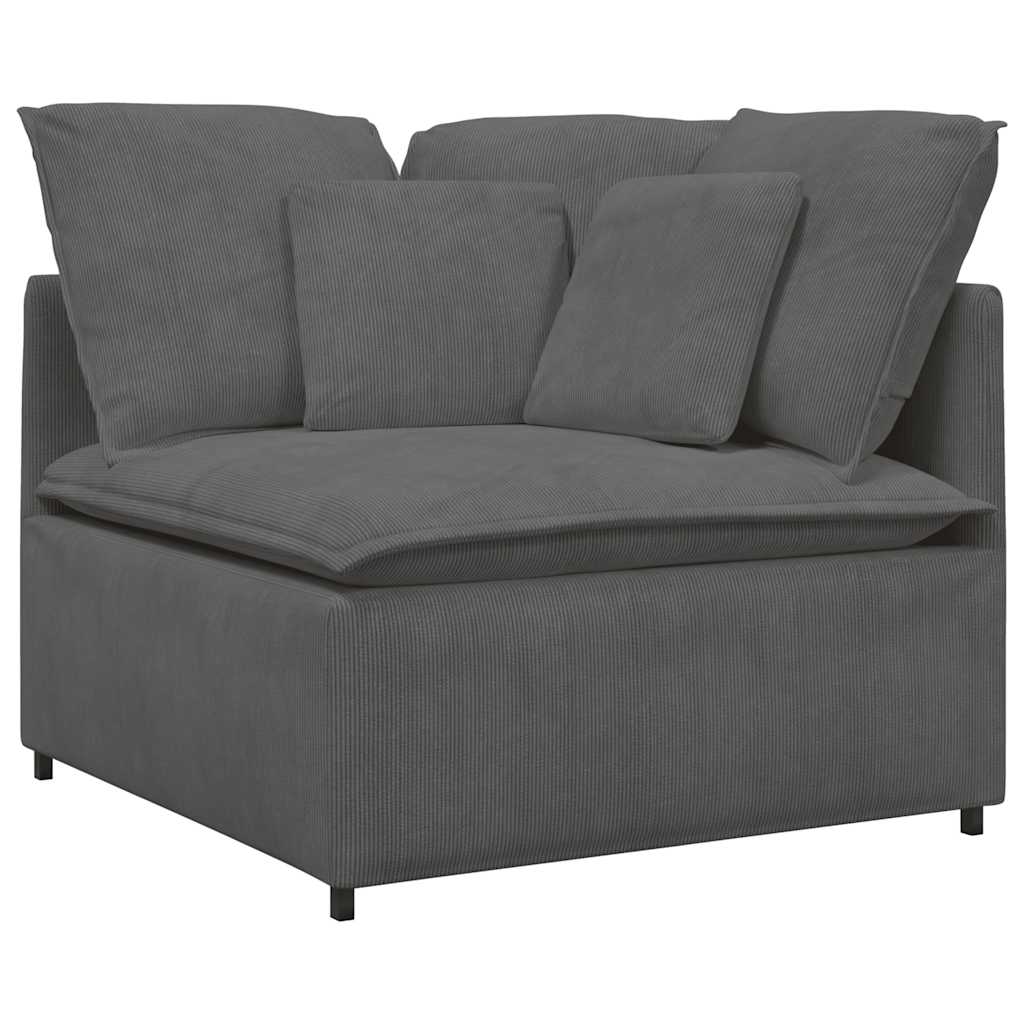 Modulaire Bank Met Kussens Corduroy Stof Donkergrijs