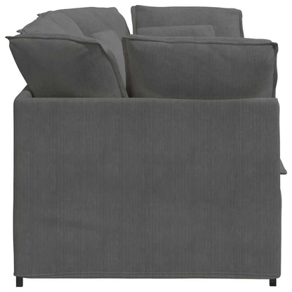Modulaire Bank Met Kussens Corduroy Stof Donkergrijs