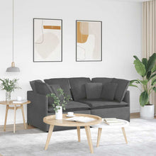 Modulaire Bank Met Kussens Corduroy Stof Donkergrijs