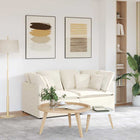 Modulaire bank crème wolachtige stof