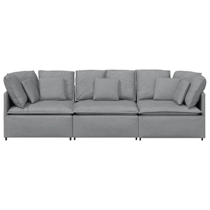 Modulaire Bank Met Kussens Stof Lichtgrijs