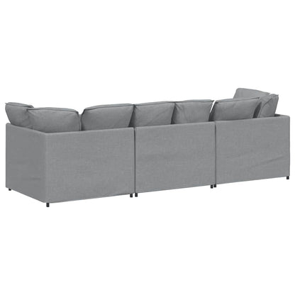 Modulaire Bank Met Kussens Stof Lichtgrijs