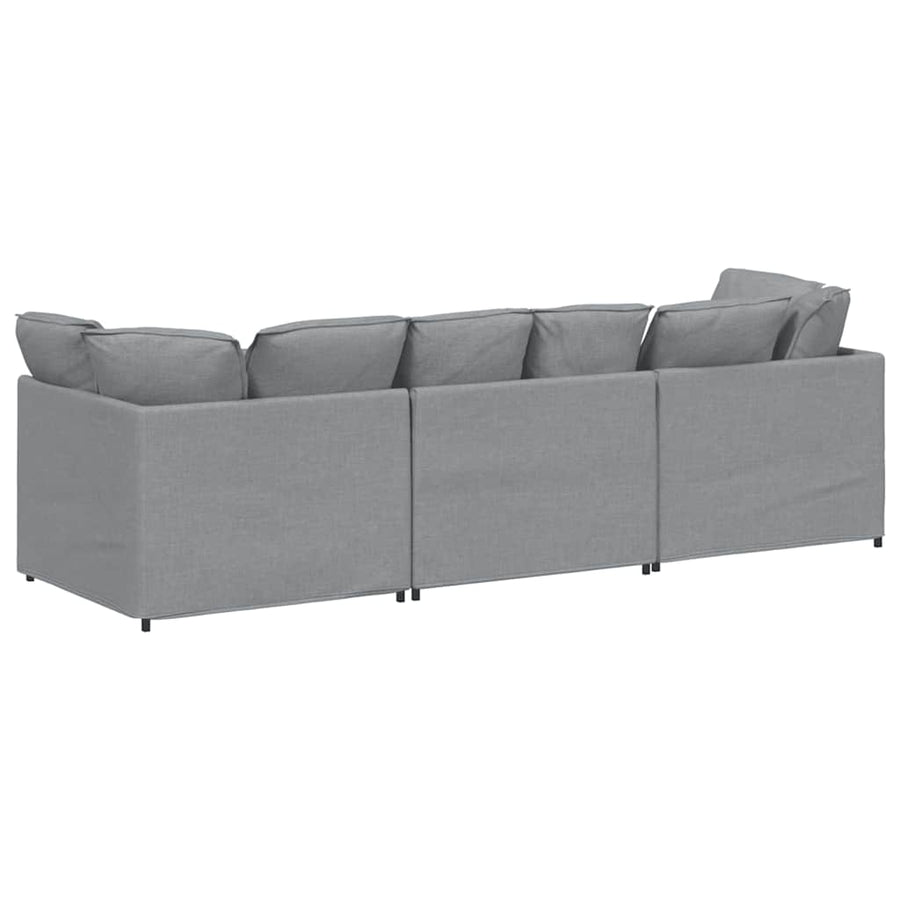 Modulaire Bank Met Kussens Stof Lichtgrijs