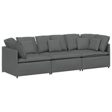Modulaire bank met kussens stof donkergrijs