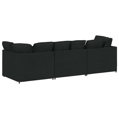 Modulaire Bank Met Kussens Stof Zwart