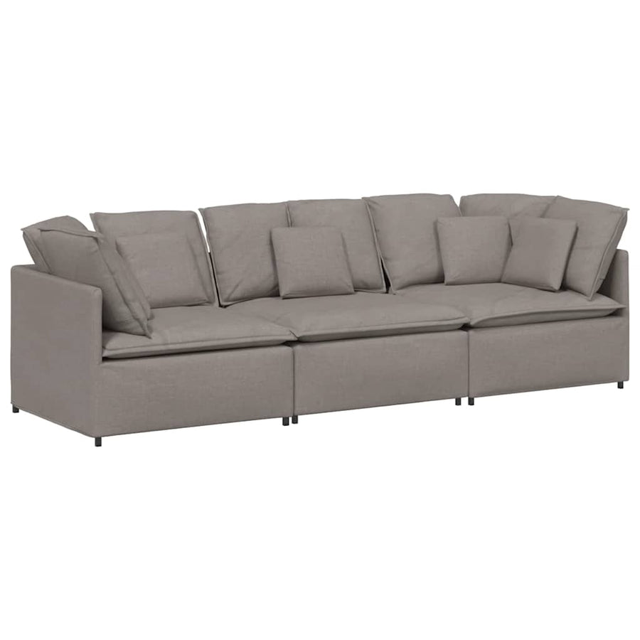 Modulaire Bank Met Kussens Stof Taupe