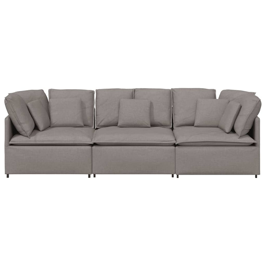 Modulaire Bank Met Kussens Stof Taupe