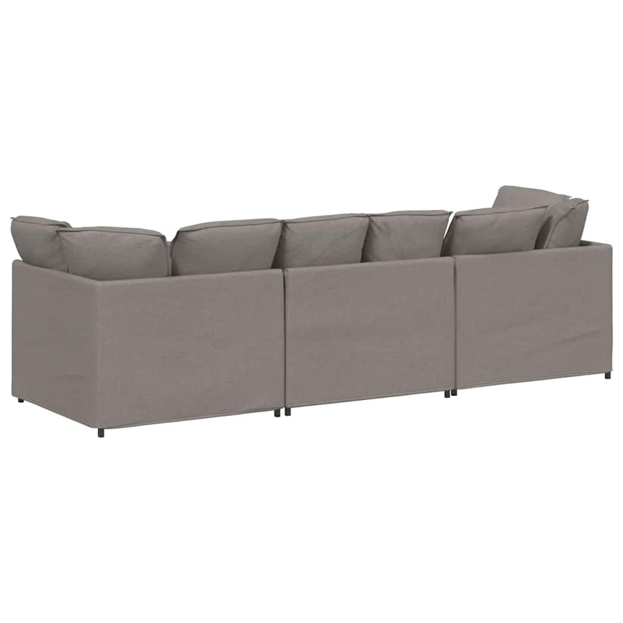 Modulaire Bank Met Kussens Stof Taupe