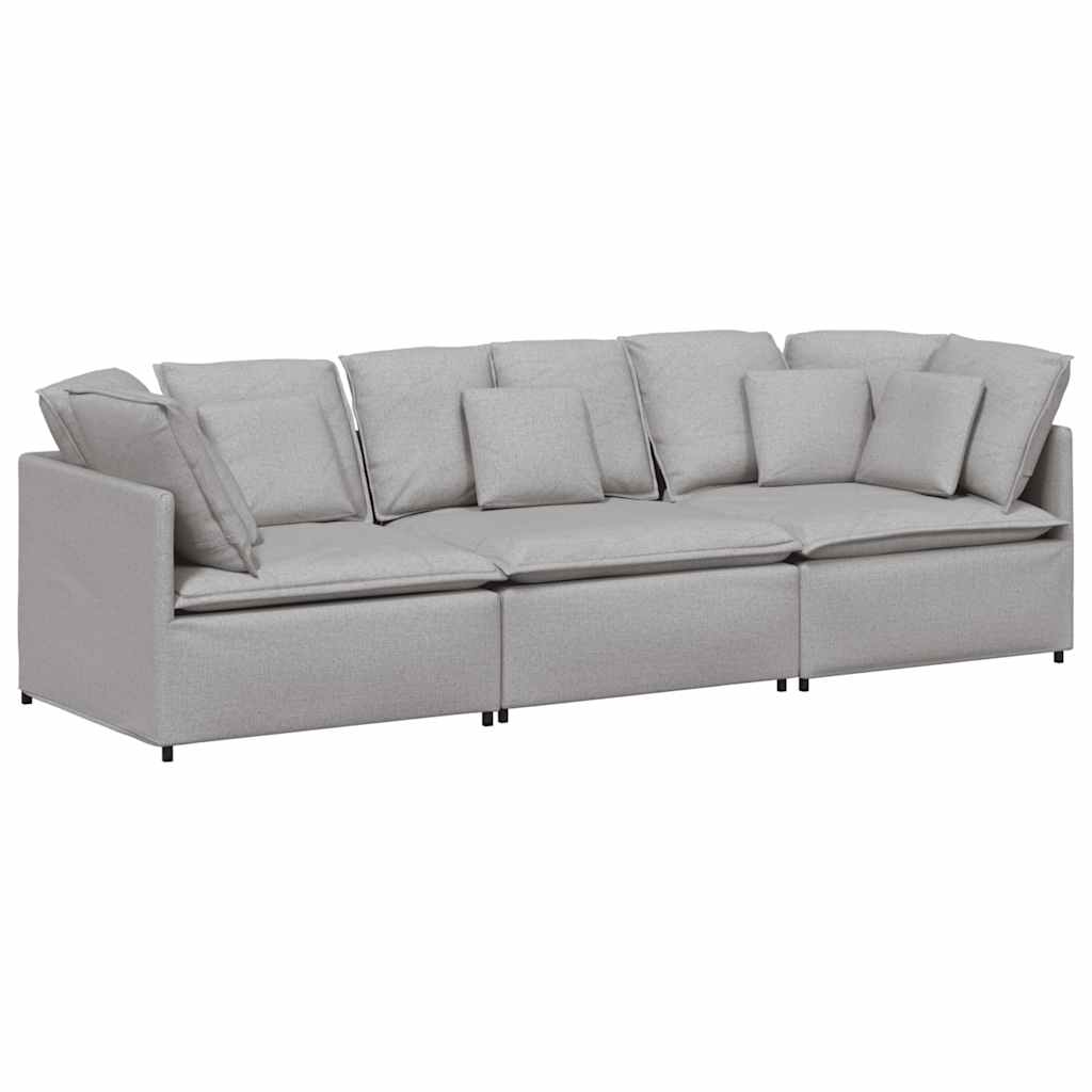 Modulaire Bank Met Kussens Stof Wolk Grijs Wolkengrijs