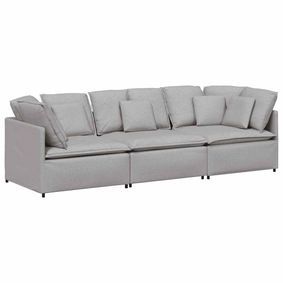 Modulaire Bank Met Kussens Stof Wolk Grijs Wolkengrijs