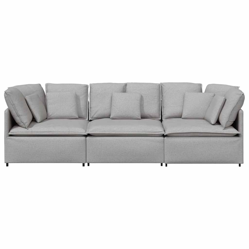 Modulaire Bank Met Kussens Stof Wolk Grijs Wolkengrijs