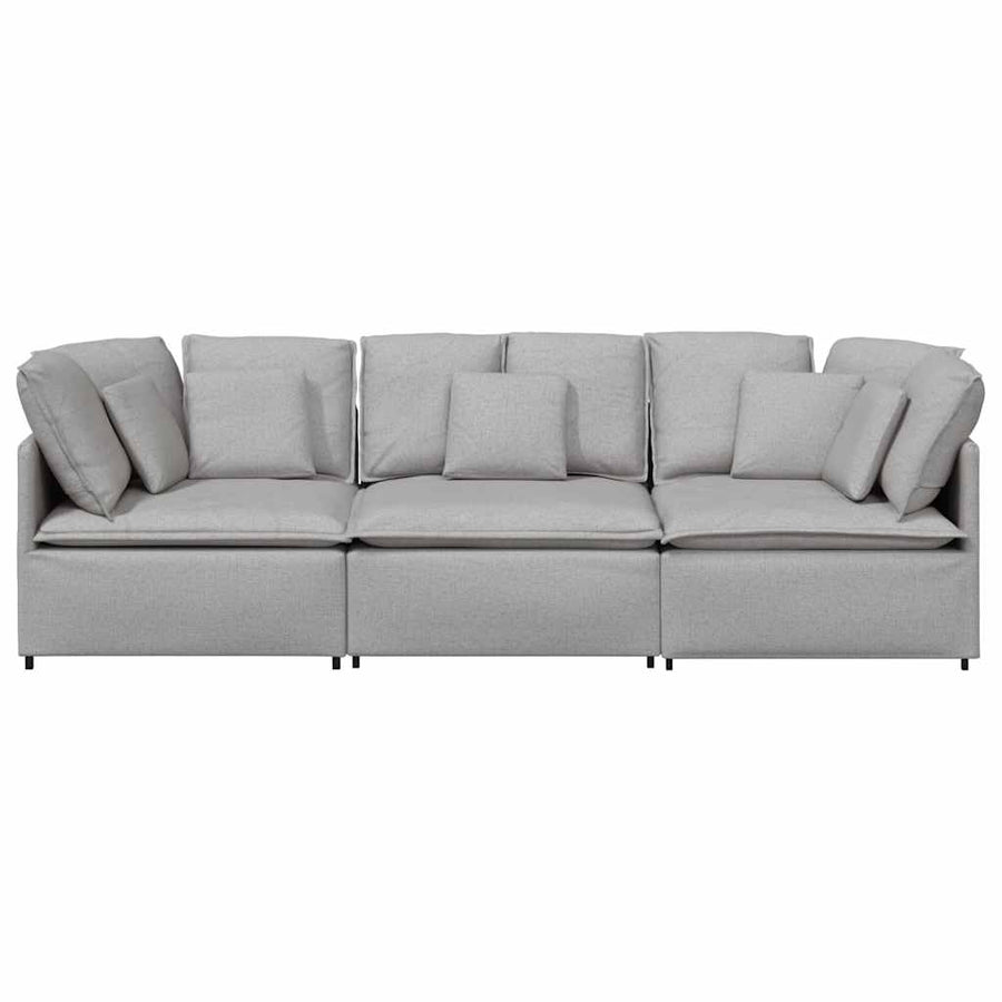 Modulaire Bank Met Kussens Stof Wolk Grijs Wolkengrijs