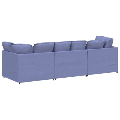 Modulaire Bank Met Kussens Stof Jeansblauw