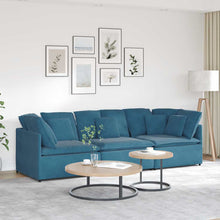 Modulaire Bank Met Kussens Fluweel Blauw