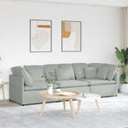 Modular sofa with cushions velvet light grey