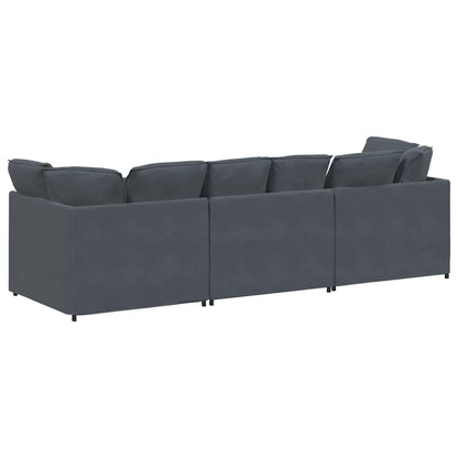 Modulaire Bank Met Kussens Fluweel Donkergrijs