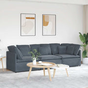 Modulaire bank fluweel donkergrijs