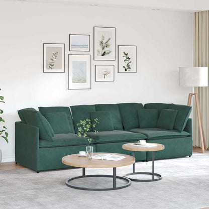 Modulaire Bank Met Kussens Fluweel Donkergroen