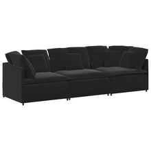 Modulaire Bank Met Kussens Fluweel Zwart