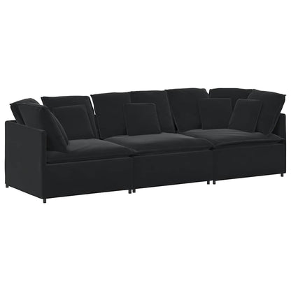Modulaire Bank Met Kussens Fluweel Zwart
