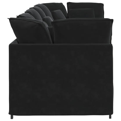 Modulaire Bank Met Kussens Fluweel Zwart
