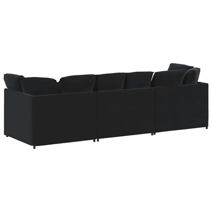 Modulaire Bank Met Kussens Fluweel Zwart