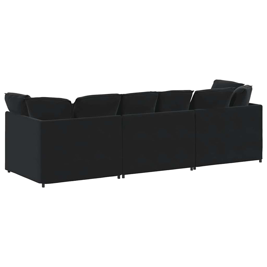 Modulaire Bank Met Kussens Fluweel Zwart
