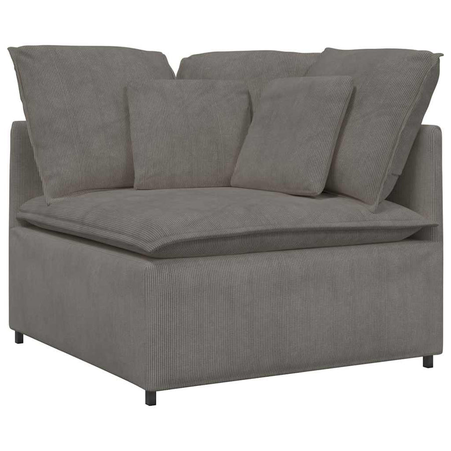 Modulaire Bank Met Kussens Corduroy Stof Lichtgrijs