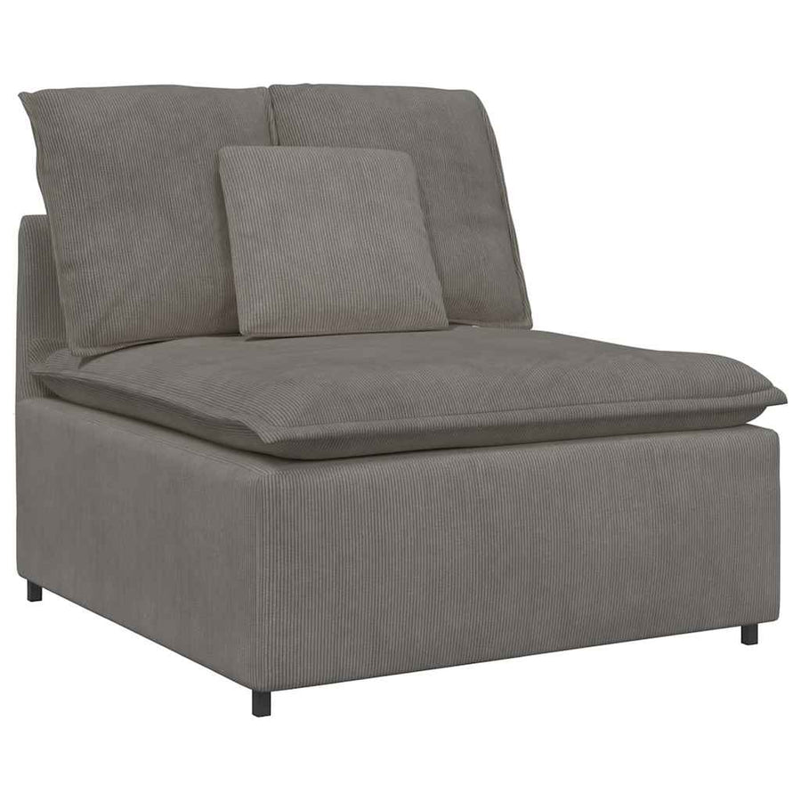 Modulaire Bank Met Kussens Corduroy Stof Lichtgrijs