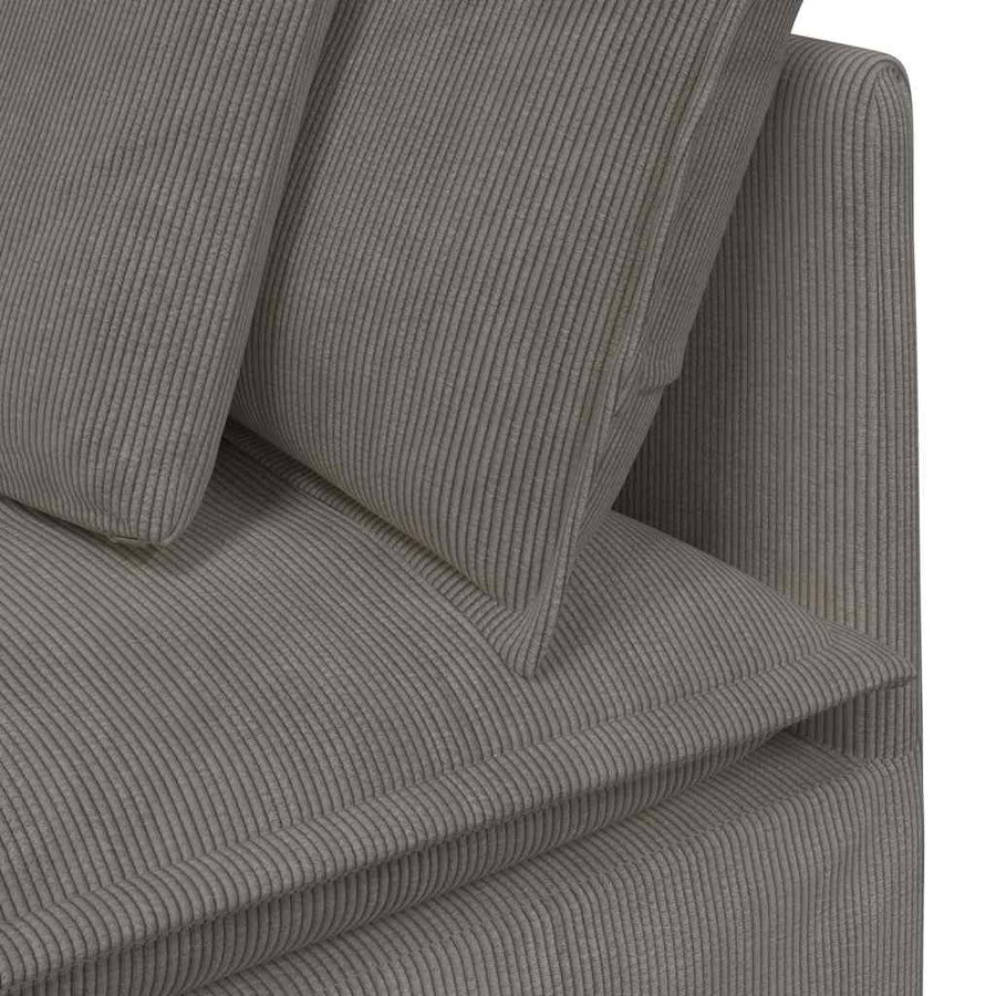 Modulaire Bank Met Kussens Corduroy Stof Lichtgrijs