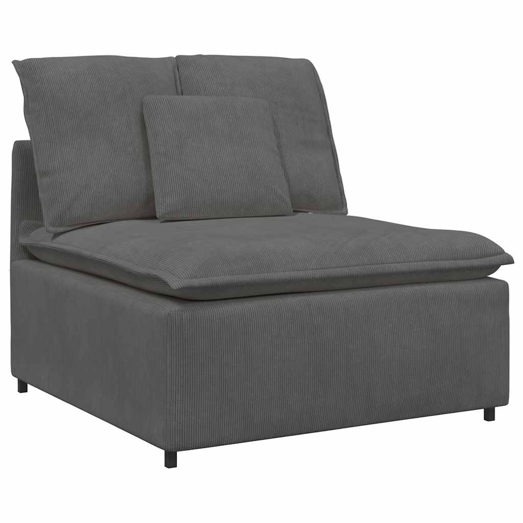 Modulaire Bank Met Kussens Corduroy Stof Donkergrijs