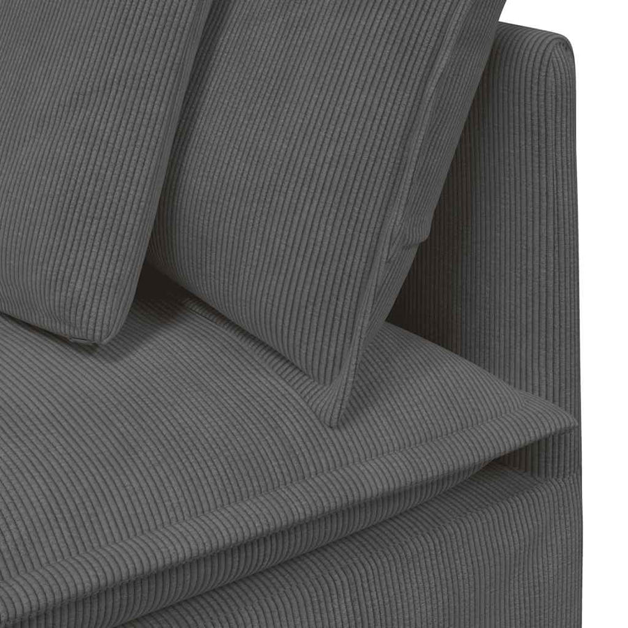 Modulaire Bank Met Kussens Corduroy Stof Donkergrijs