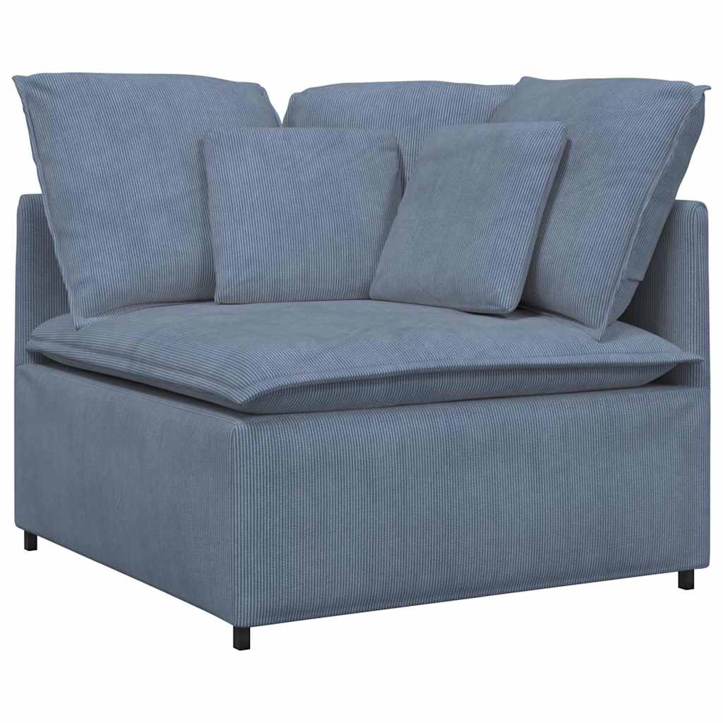 Modulaire Bank Met Kussens Corduroy Stof Blauw