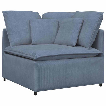 Modulaire Bank Met Kussens Corduroy Stof Blauw