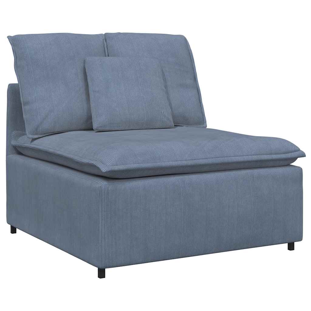 Modulaire Bank Met Kussens Corduroy Stof Blauw