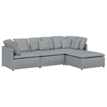 Modulaire Bank Met Voetenbank En Kussens Stof Lichtgrijs