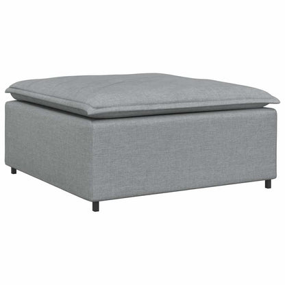 Modulaire Bank Met Voetenbank En Kussens Stof Lichtgrijs