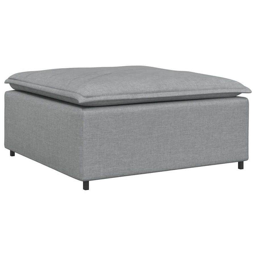 Modulaire Bank Met Voetenbank En Kussens Stof Lichtgrijs